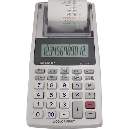 Sharp Printing Calculator, 2.1 LPS, 12-digit SHREL1611V
